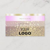Glamour Pink Gold Sparkling Glitzer Logo Luxus Visitenkarte (Vorderseite)