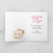 Glamour pink Goodbye und Viel Glück Karte (Innenseite)