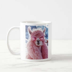 Glamour Pink Llama - Winter Fashion Icon Kaffeetasse