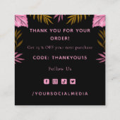 Glamour Pink Pumpkin Erntedank Danke Niedlich Quadratische Visitenkarte (Rückseite)