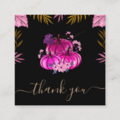Glamour Pink Pumpkin Erntedank Danke Niedlich Quadratische Visitenkarte (Vorderseite)