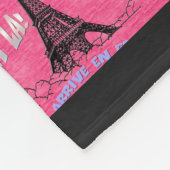 Glamour Poodle in Paris auf Rosa (Personalisiert) Fleecedecke (Ecke)