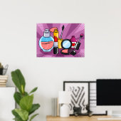 Glamour Pop Art Makeup\Cosmetics Collection Poster (Heimbüro)