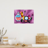 Glamour Pop Art Makeup\Cosmetics Collection Poster (Küche)