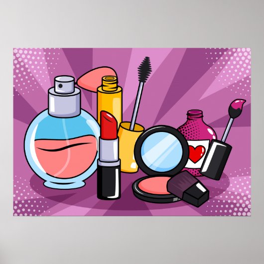 Glamour Pop Art Makeup\Cosmetics Collection Poster (Vorne)