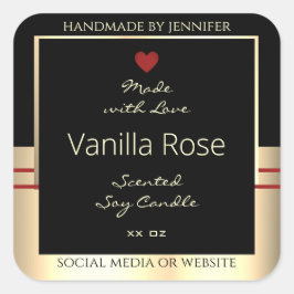 Glamour Produktverpackungsetiketten Schwarz und Go Quadratischer Aufkleber