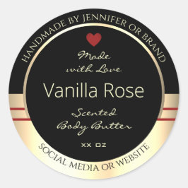 Glamour Produktverpackungsetiketten Schwarz und Go Runder Aufkleber