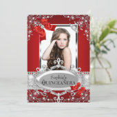 Glamour Quinceanera Einladung (Stehend Vorderseite)