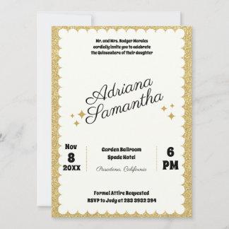 Glamour Quinceañera Goldene Geburtstagsfeier