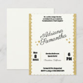 Glamour Quinceañera Goldene Geburtstagsfeier (Vorne/Hinten)