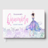 Glamour Quinceanera Pink Dancing Girl Name Datum Gästebuch (Vorderseite)