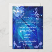 Glamour Quinceñera Diskothek Ball und Sparkone Hee Einladung (Rückseite)