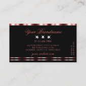 Glamour Red and Black Sparkling Diamonds Stilvoll Visitenkarte (Rückseite)