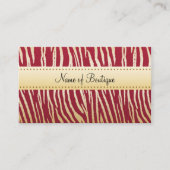 Glamour Red and Gold Tiger Stripes Boutique Visitenkarte (Vorderseite)