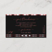 Glamour Red Black Sparkling Diamonds Initials Visitenkarte (Rückseite)