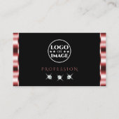 Glamour Red Black Sparkling Diamonds mit Logo Visitenkarte (Vorderseite)