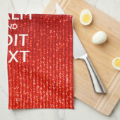 Glamour Red Festive Personalisiert Behaltend Ruhe Küchentuch (Viertel Falte)