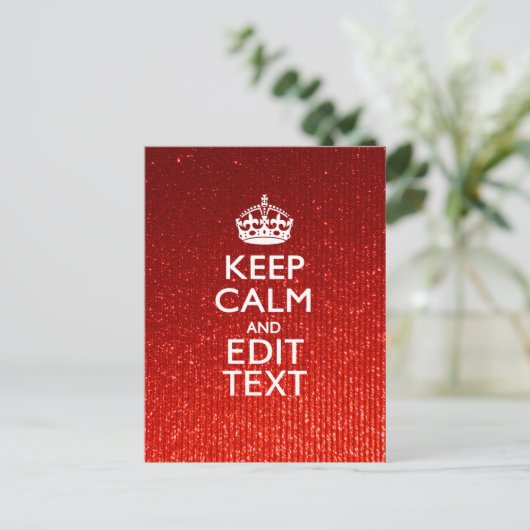 Glamour Red Festive Personalisiert Behaltend Ruhe Postkarte (Stehend Vorderseite)