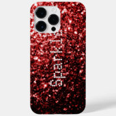 Glamour Red Glitzer Glitzern personalisieren Case-Mate iPhone Hülle (Rückseite)