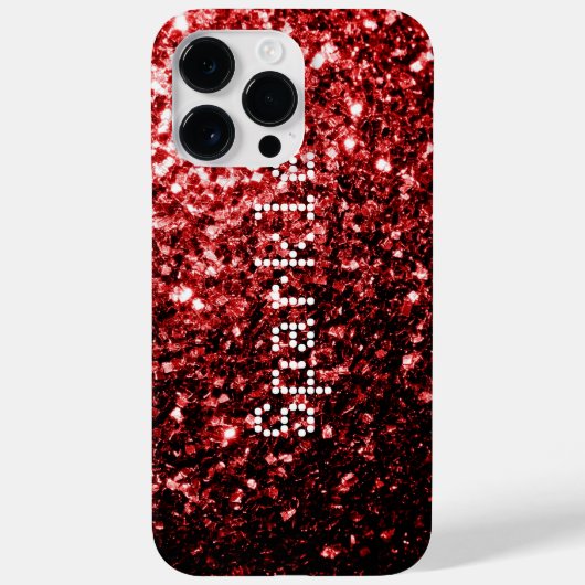 Glamour Red Glitzer Glitzern personalisieren Case-Mate iPhone Hülle (Rückseite)