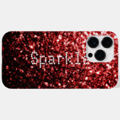 Glamour Red Glitzer Glitzern personalisieren Case-Mate iPhone Hülle (Rückseite (Horizontal))