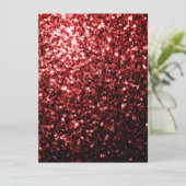 Glamour Red Glitzer Glitzern personalisieren Einladung (Stehend Vorderseite)
