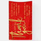 Glamour Red Gold Sehr großer Dank Banner (Vertikal)