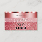 Glamour Red Sparkling Glitzer mit Logo Shimmery Visitenkarte (Vorderseite)