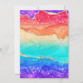 Glamour Regenbogen Alkohol Tinte Agate Geburtstag Einladung (Rückseite)