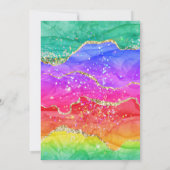 Glamour Regenbogen Alkohol Tinte Agate Geburtstag Einladung (Rückseite)