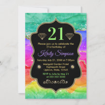 Glamour Regenbogen Alkohol Tinte Agate Geburtstag