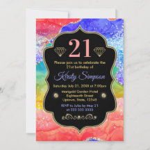 Glamour Regenbogen Alkohol Tinte Agate Geburtstag