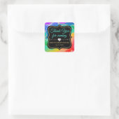 Glamour Regenbogen Alkohol Tinte Agate Sweet 16 Quadratischer Aufkleber (Tasche)