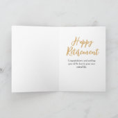 Glamour Retirement Gold Glitzer Karte (Innenseite)