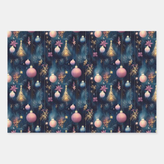 Glamour Retro Bauble Gift Wrap Geschenkpapier Set (Vorderseite 2)