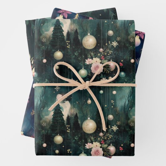 Glamour Retro Bauble Gift Wrap Geschenkpapier Set (Beispiel)
