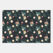 Glamour Retro Bauble Gift Wrap Geschenkpapier Set (Vorderseite 3)
