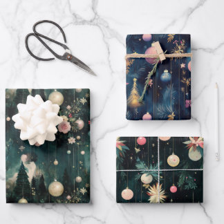 Glamour Retro Bauble Gift Wrap Geschenkpapier Set