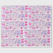 Glamour rosa Aufkleber in trendigem emo goth 2000e Geschenkpapier (Flach)