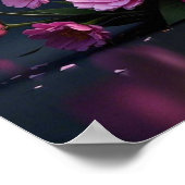 Glamour rosa Blume für die Mama Poster (Ecke)