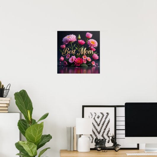 Glamour rosa Blume für die Mama Poster (Heimbüro)