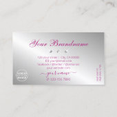 Glamour rosa glänzende Diamanten mit Logo Visitenkarte (Rückseite)