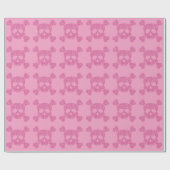 Glamour rosa Glitzer Skull und Crossbones Geschenkpapier (Flach)