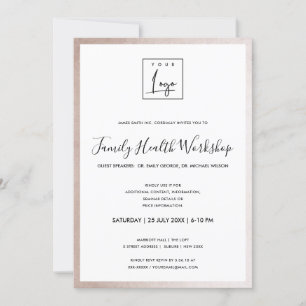 GLAMOUR-ROSA ROSÉGOLD IHRES LOGO WORKSHOP GALA-VER EINLADUNG