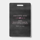 Glamour rosa VIP auf schwarz Ausweis (Rückseite)