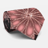 Glamour Rose Gold Black Glitzer Blume Krawatte (Gerollt)