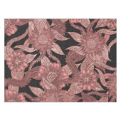 Glamour Rose Gold Black Glitzer Blume Tischdecke (Vorderseite (Horizontal))