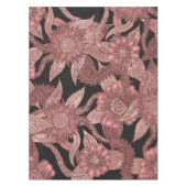 Glamour Rose Gold Black Glitzer Blume Tischdecke (Vorderseite)
