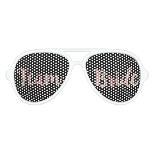 Glamour Rose Gold Black Team Bride Sonnenbrille (Vorderseite)