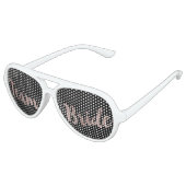 Glamour Rose Gold Black Team Bride Sonnenbrille (Schrägansicht)